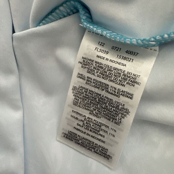 Palm Print Tank Dress Large Blue Sleeveless Vacay Size L PFG Columbia Sportwear - Picture 12 of 13